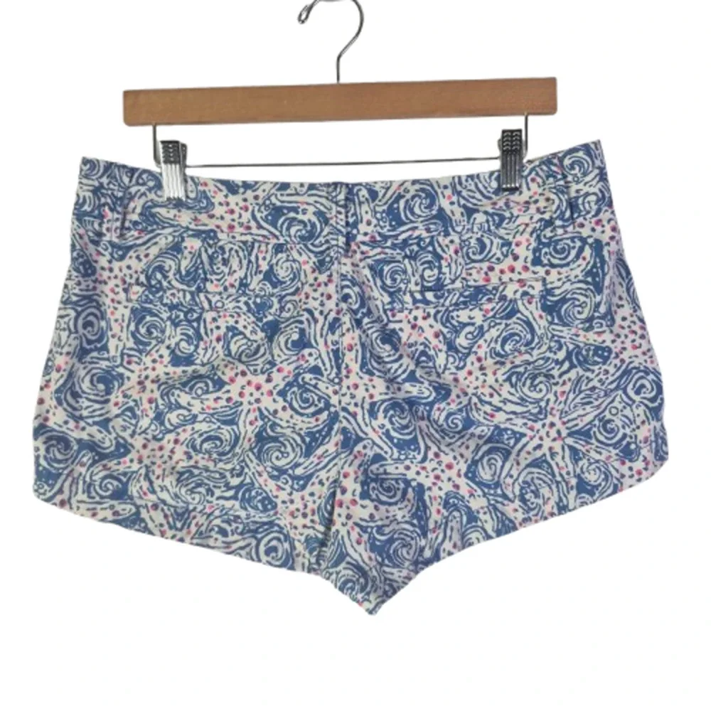 LILLY PULITZER "The Walsh" Star Crush Starfish Blue/Pink Shorts Womens Size 11 - Picture 2 of 7